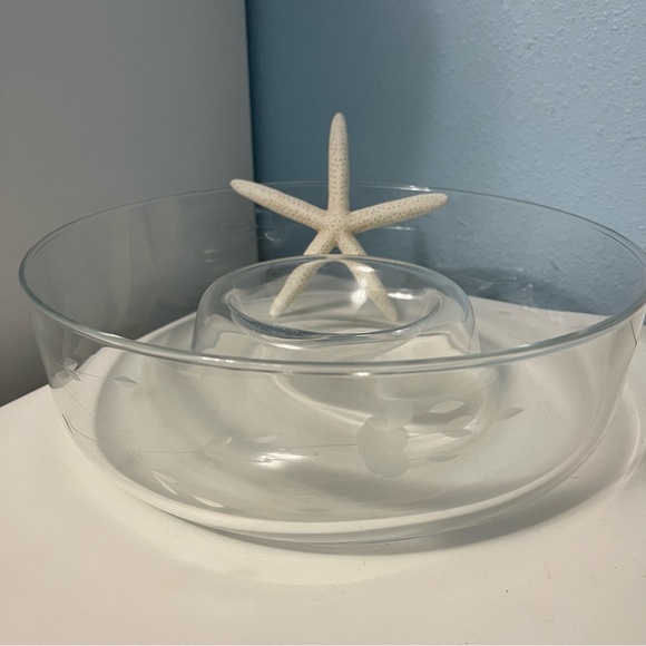 Princess House Dining Princess House Chip N Dip Bowl Hand Blown